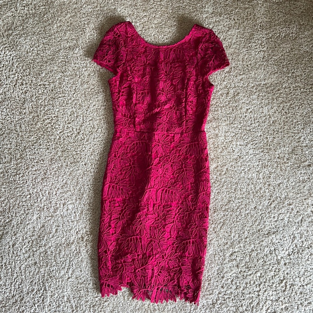 Lulus magenta lace bodycon dress